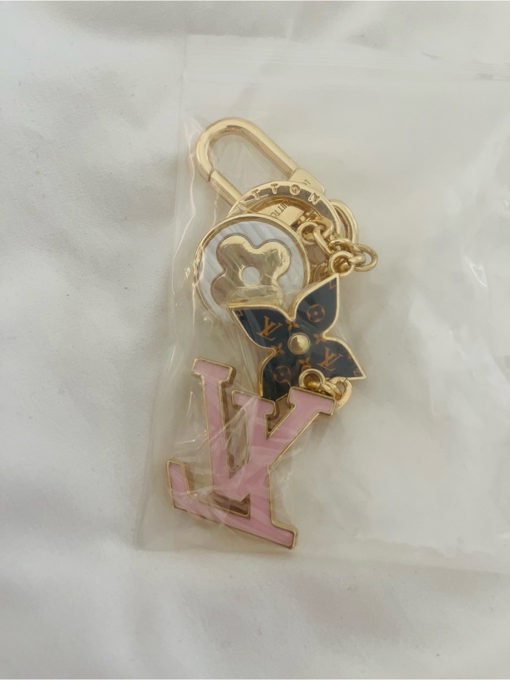 Pink Enamel Keychain & Purse Charm - Picture 3 of 4